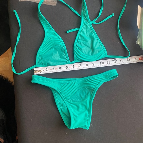 Rosa Cha Kelly green Vibrant Teal Bikini Set M - Picture 1 of 5